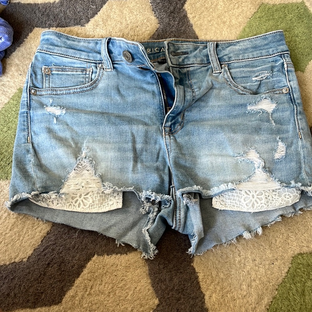 American Eagle trendy blue jean shorts stretchy